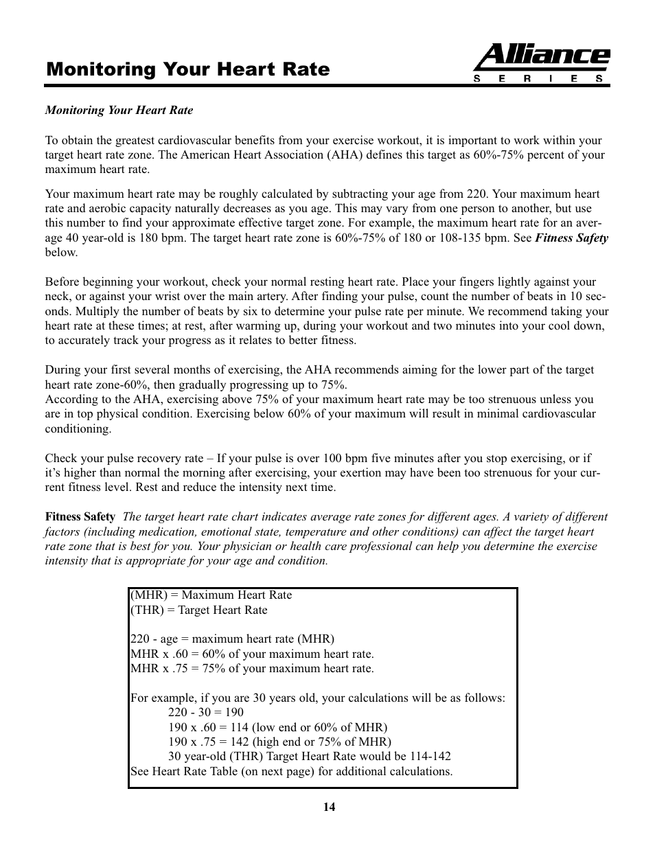 Monitoring your heart rate | Keys Fitness A7e User Manual | Page 14 / 21