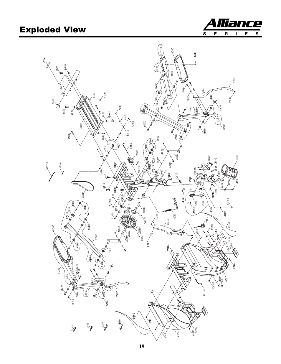 Exploded view | Keys Fitness A7e User Manual | Page 19 / 21