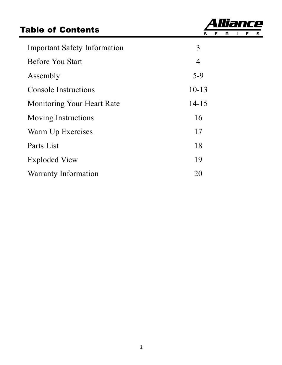 Keys Fitness A7e User Manual | Page 2 / 21