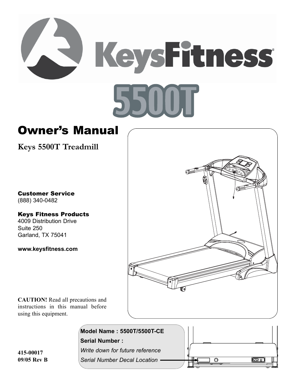 Keys Fitness 5500T User Manual | 33 pages