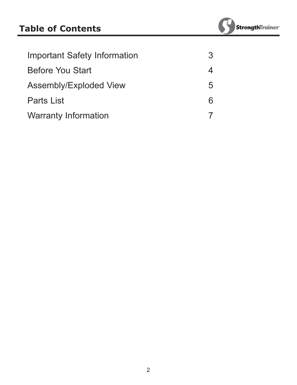 Keys Fitness StrenghtTrainer ST-ARM User Manual | Page 2 / 8