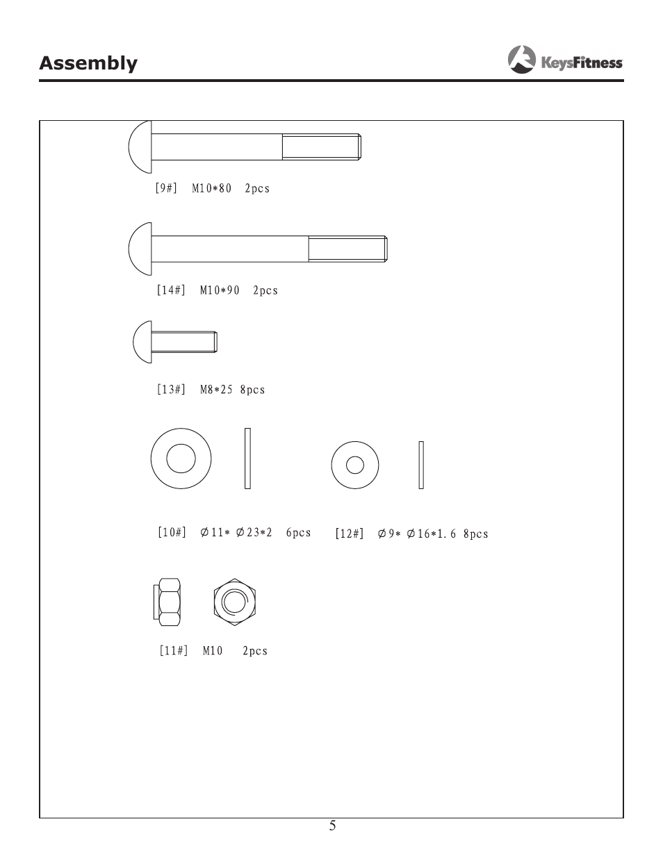 Assembly | Keys Fitness AbdominAl CrunCh KF-AC User Manual | Page 5 / 12