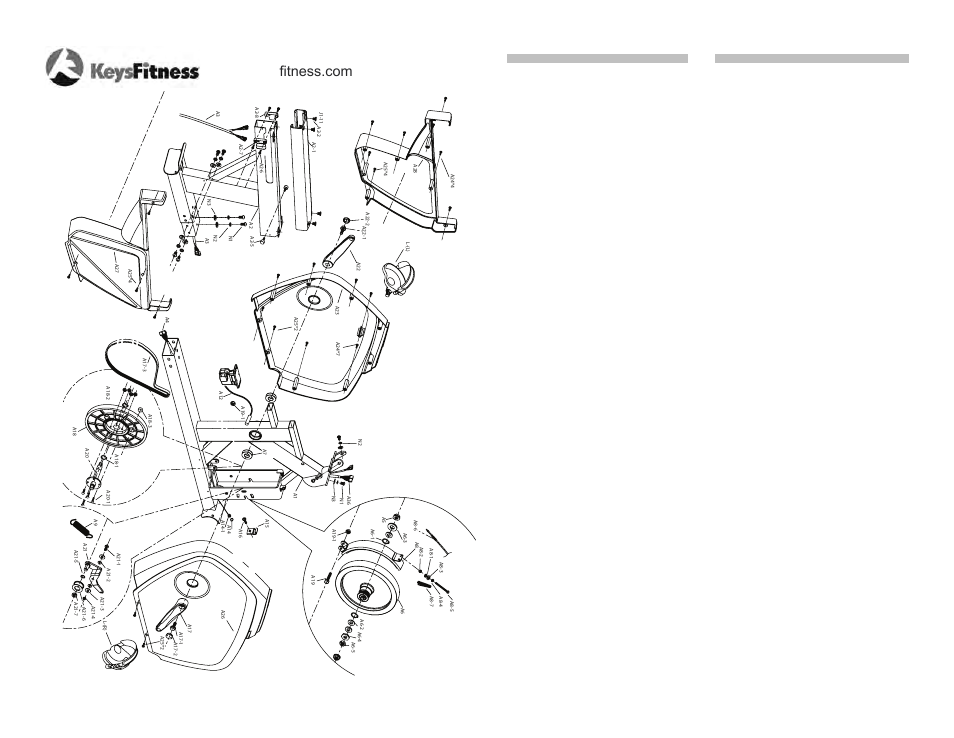 Exploded view / parts list | Keys Fitness Series KF-R4.0 User Manual | Page 34 / 36