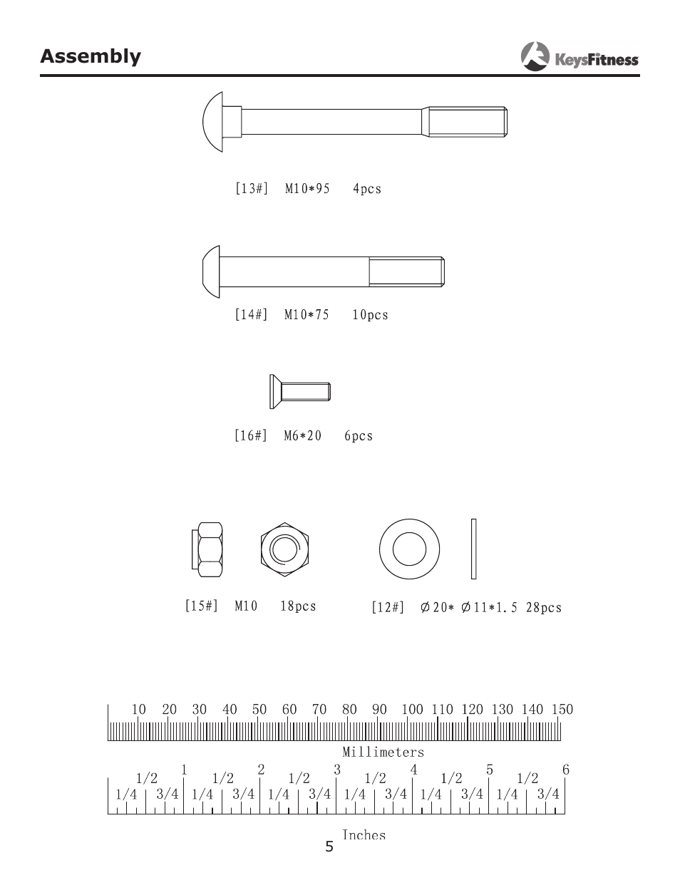 Assembly | Keys Fitness KF-SS User Manual | Page 5 / 13