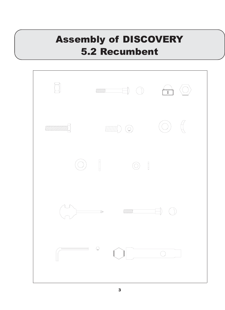 Assembly of discovery 5.2 recumbent | Keys Fitness 5.2 Recumbent User Manual | Page 4 / 13
