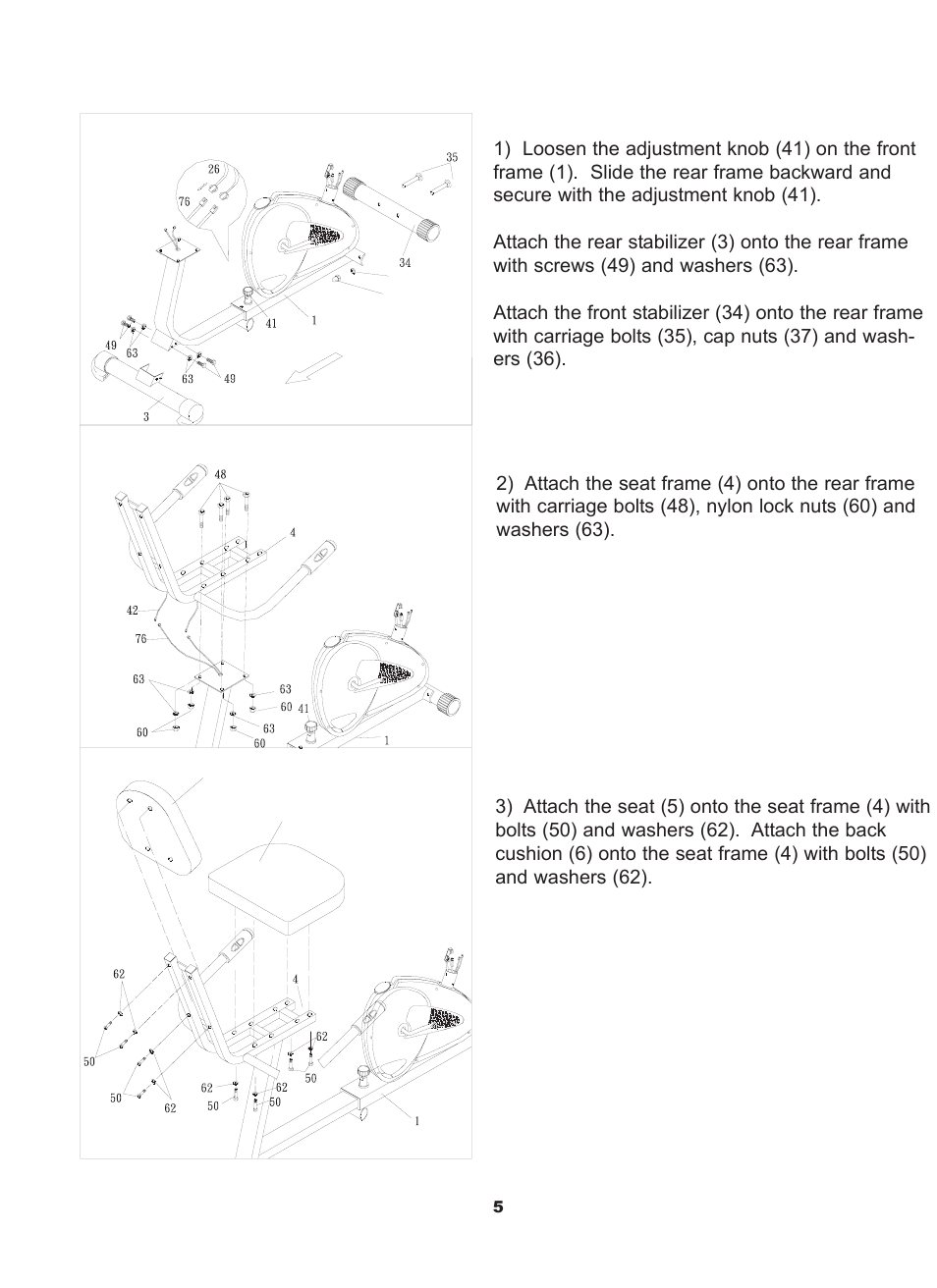 Keys Fitness 5.2 Recumbent User Manual | Page 6 / 13