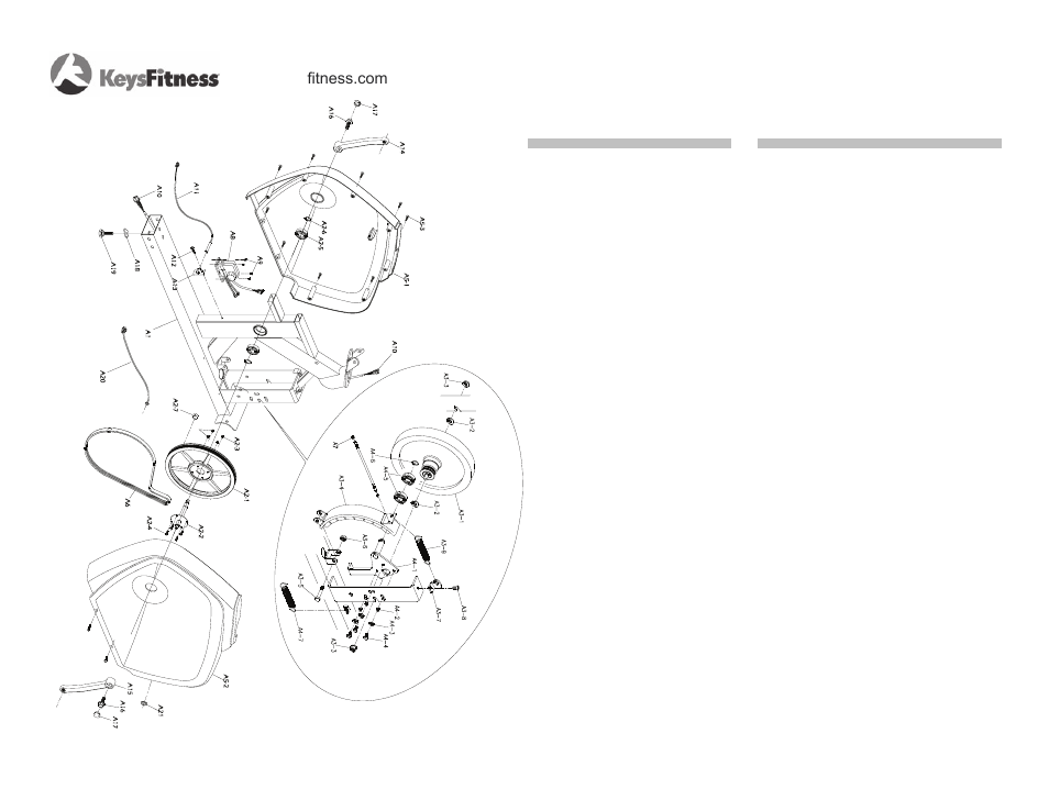 30 exploded view / parts list | Keys Fitness KF-R2.0 User Manual | Page 30 / 32