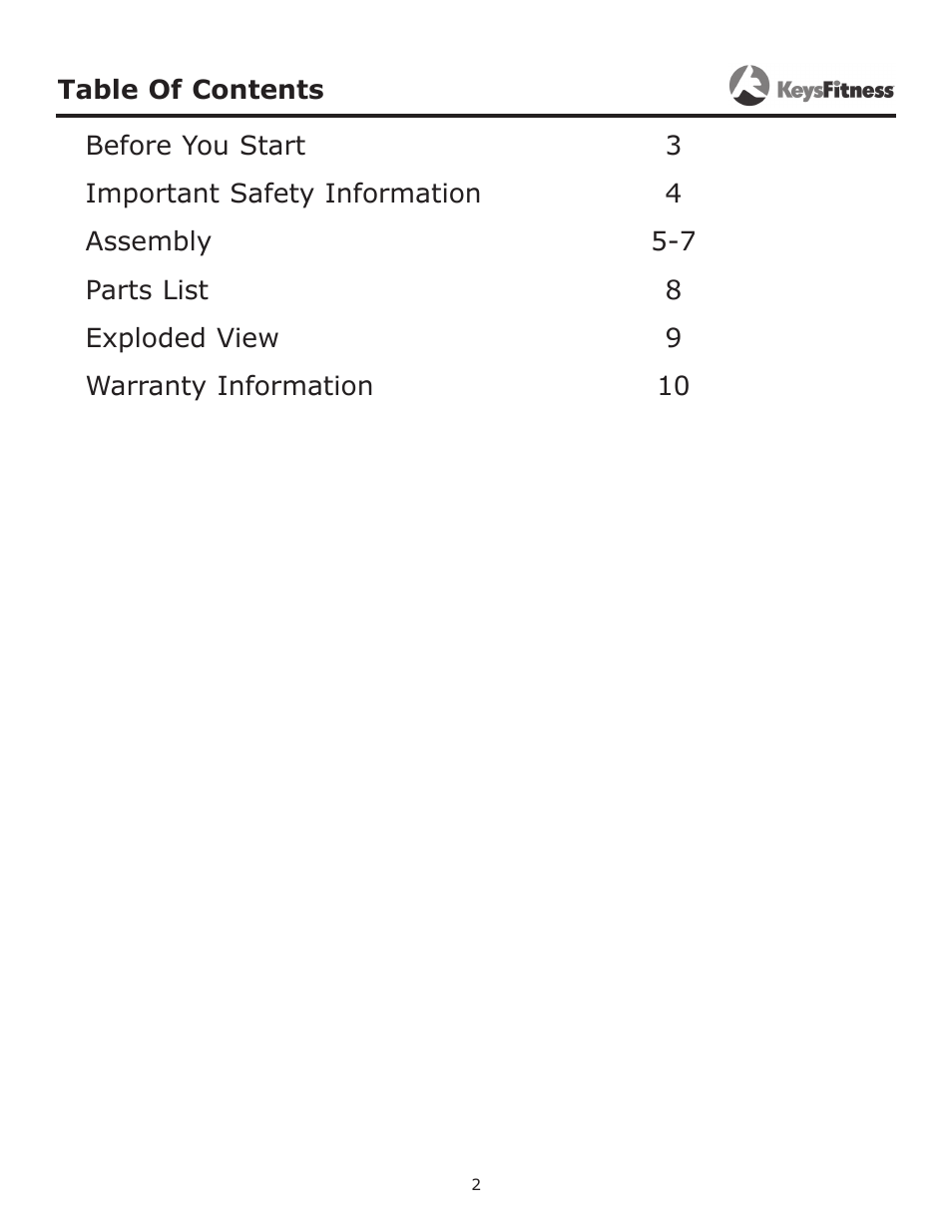 Keys Fitness KF-PTO User Manual | Page 2 / 11