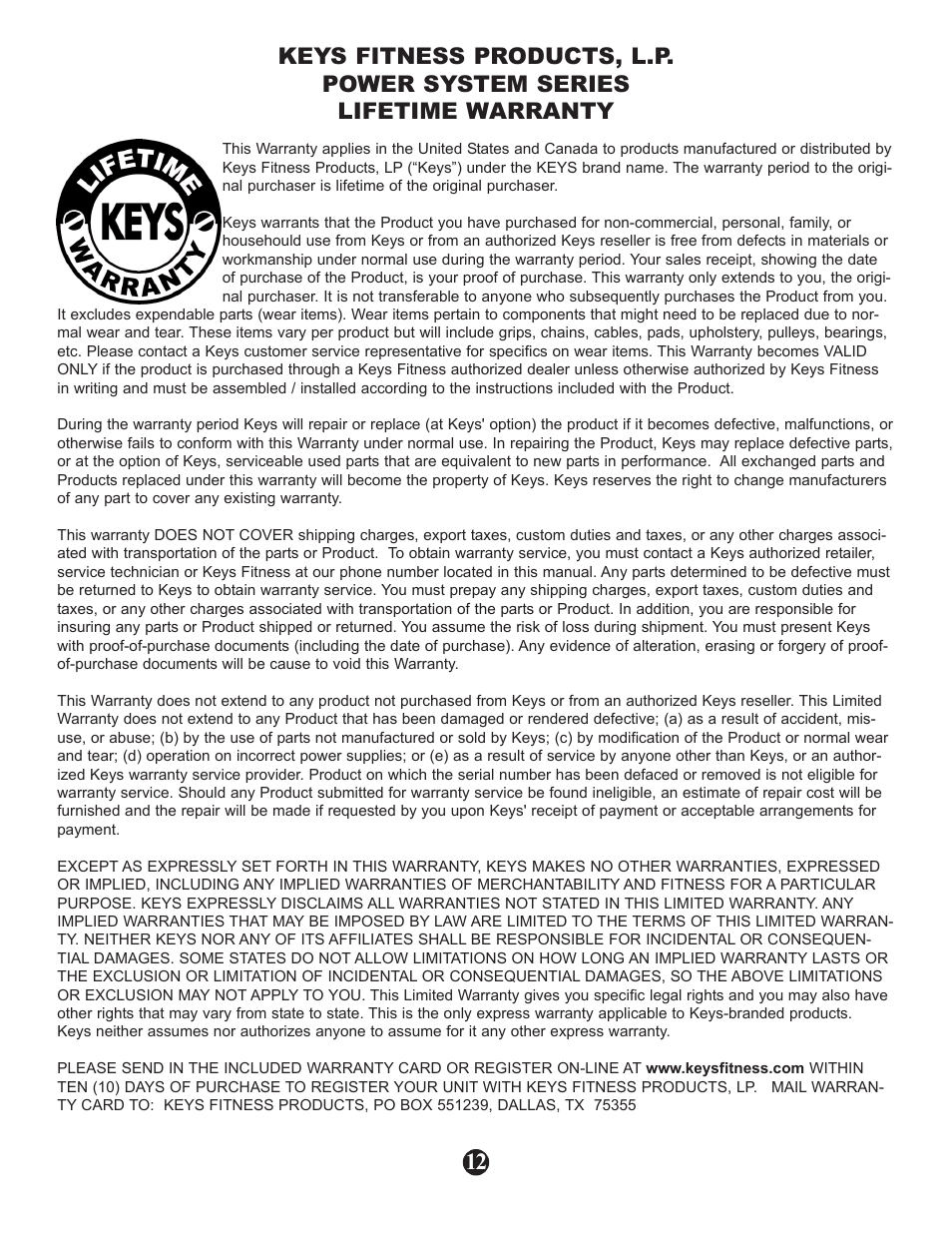Keys Fitness CABLE CROSSOVER KPS-CC User Manual | Page 14 / 16