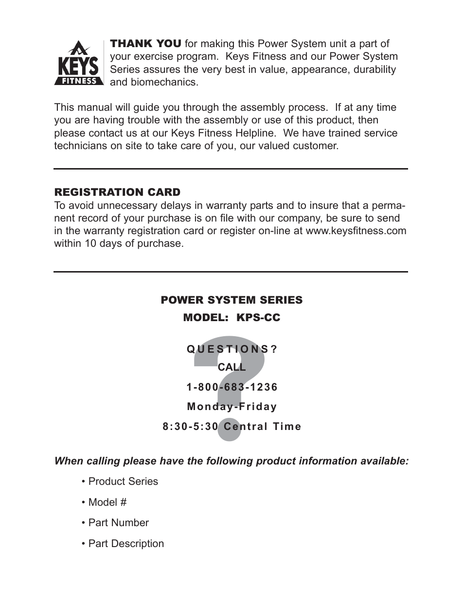 Keys Fitness CABLE CROSSOVER KPS-CC User Manual | Page 2 / 16