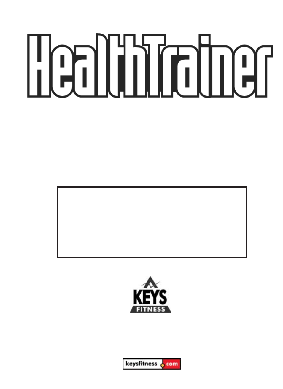 Keys Fitness HT601 User Manual | 20 pages