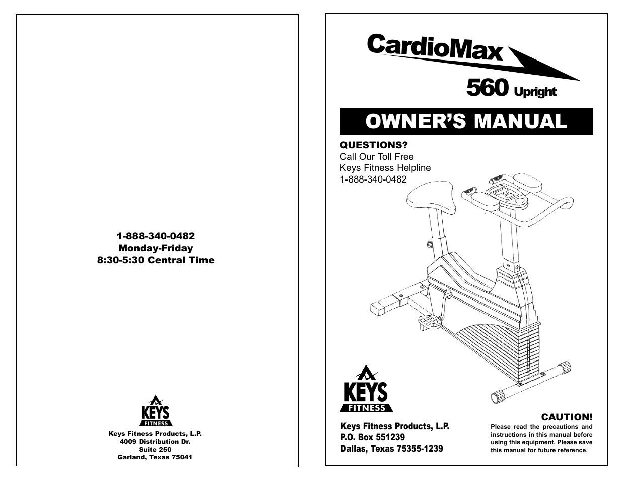 Keys Fitness 560 User Manual | 12 pages