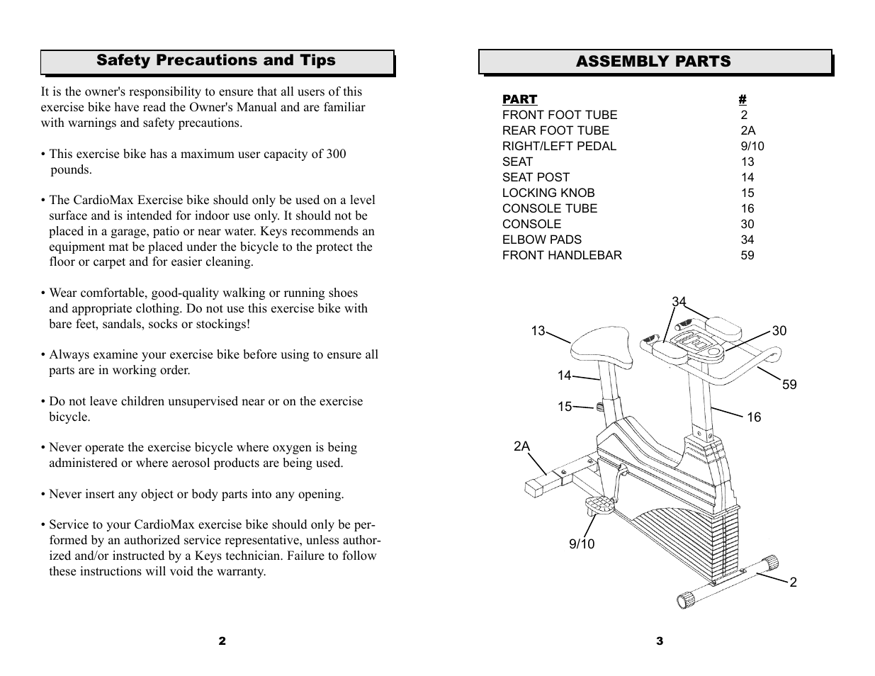 Keys Fitness 560 User Manual | Page 3 / 12