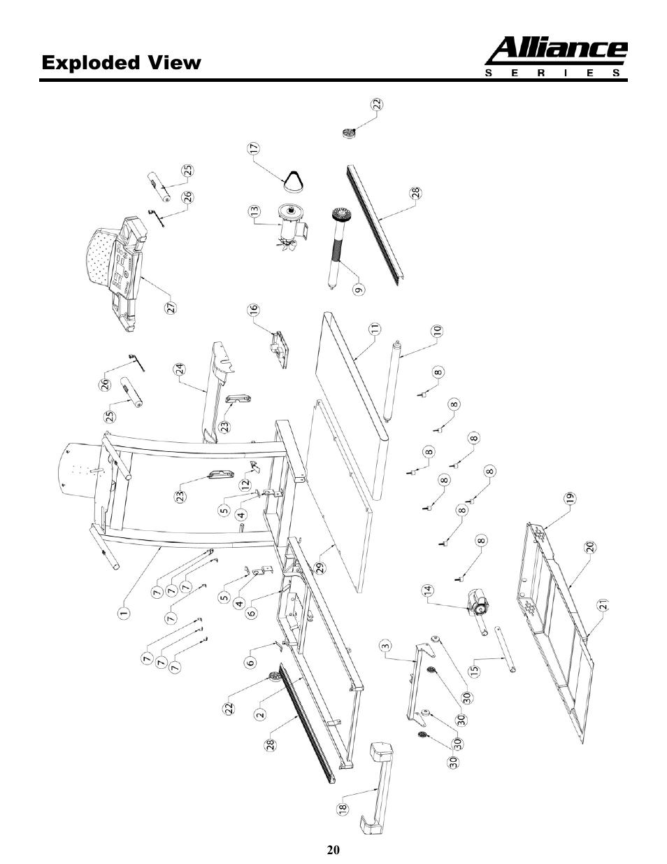 Exploded view | Keys Fitness A4T User Manual | Page 20 / 22