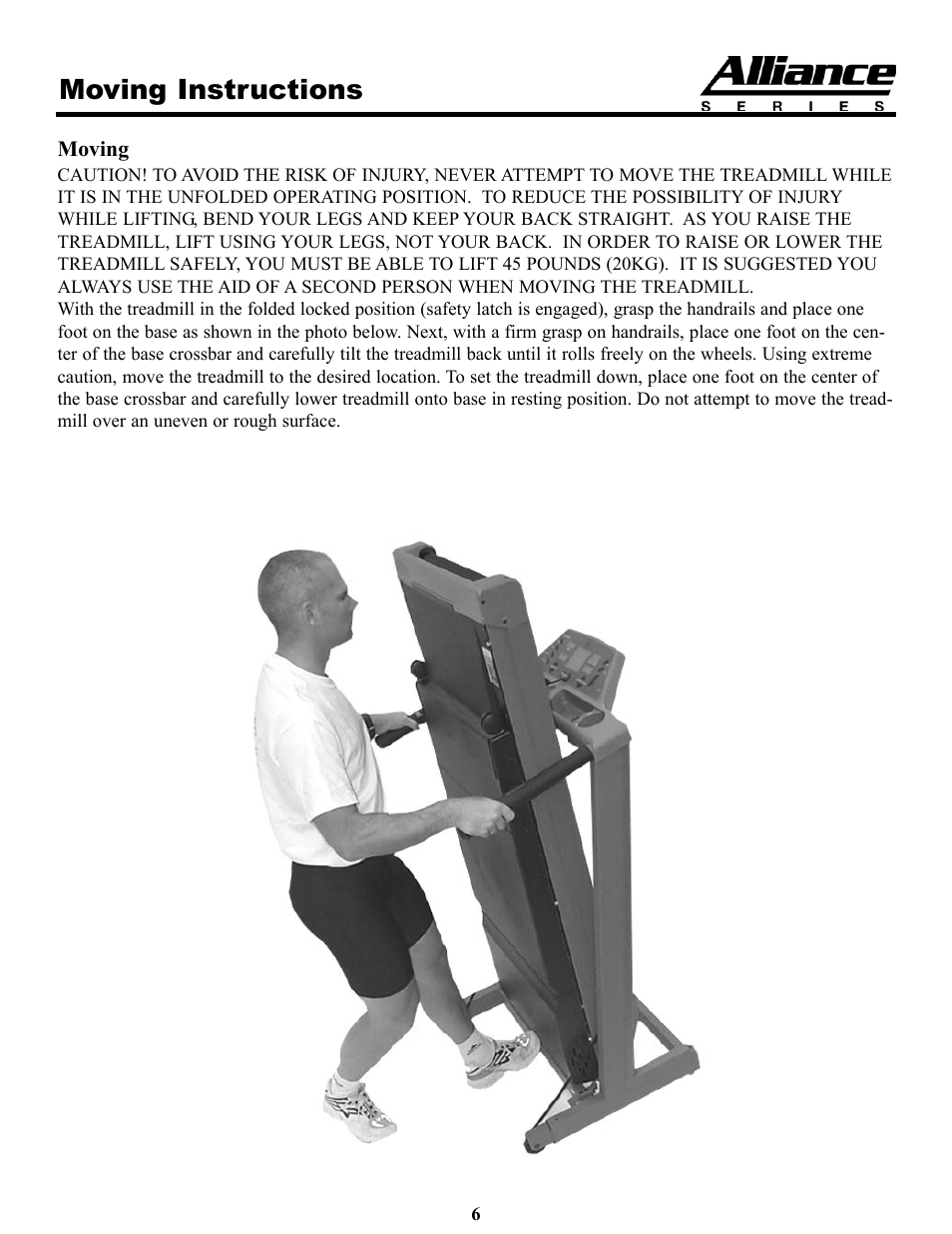 Moving instructions | Keys Fitness A4T User Manual | Page 6 / 22