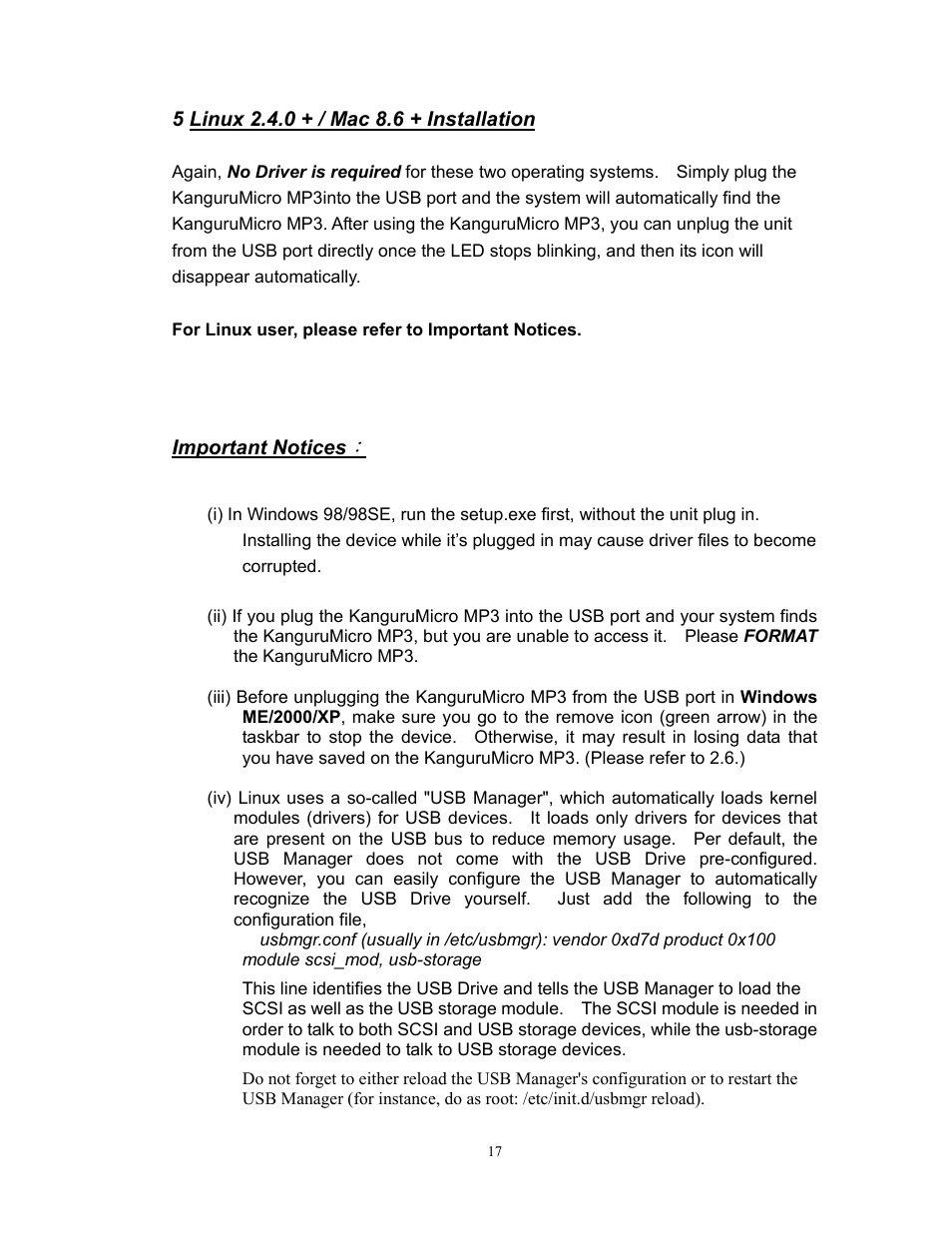 Kanguru Solutions mp3 player and usb flash drive User Manual | Page 18 / 19