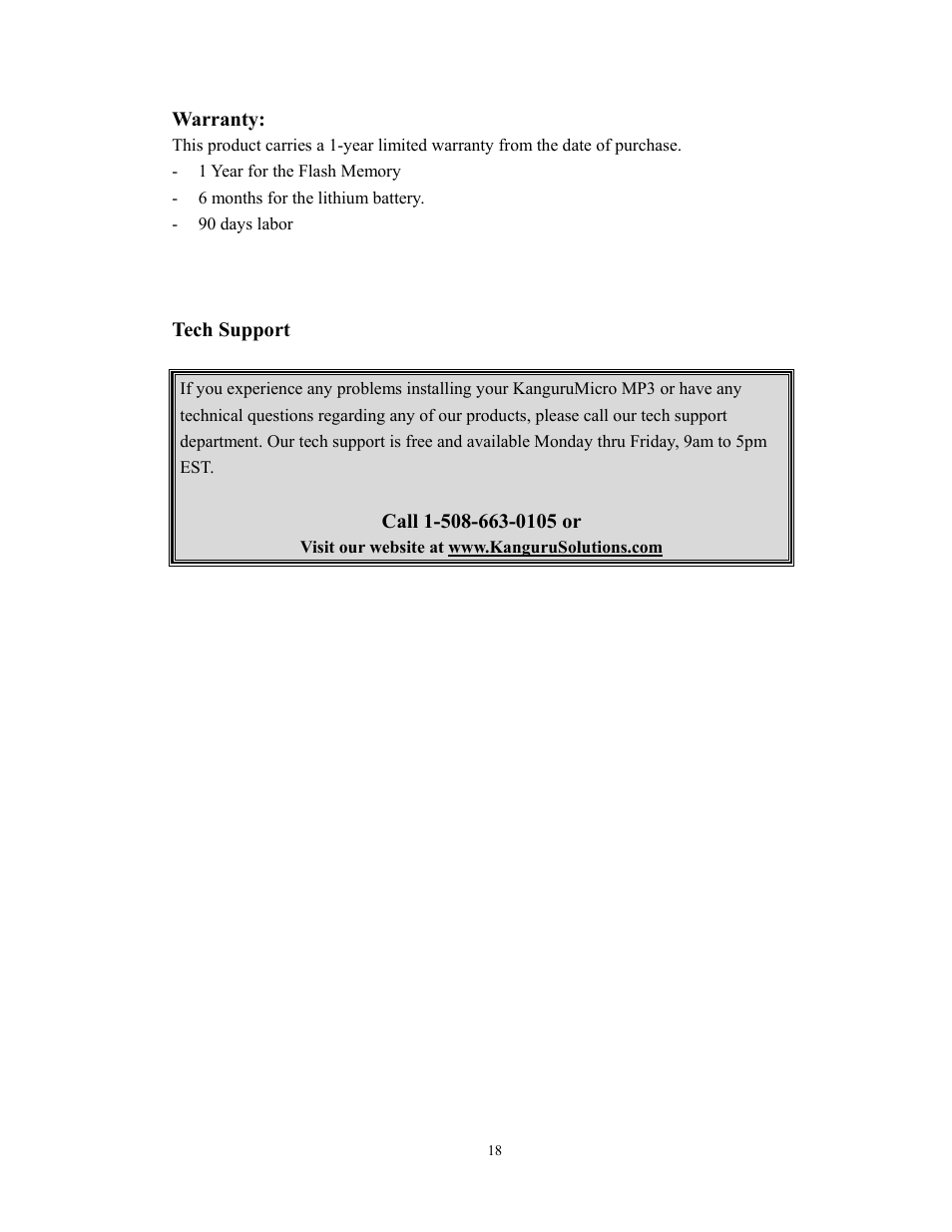 Kanguru Solutions mp3 player and usb flash drive User Manual | Page 19 / 19