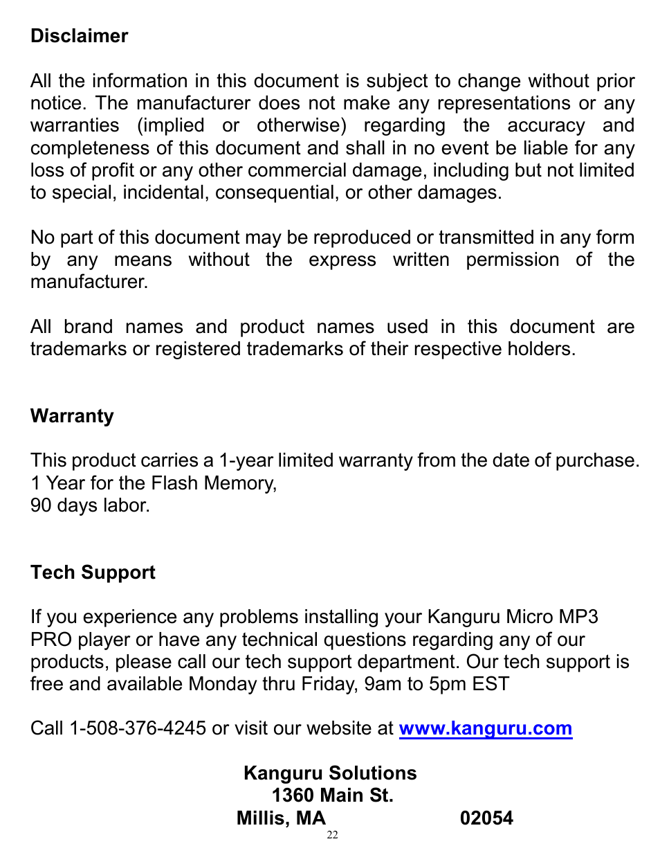 Kanguru Solutions 1.1 User Manual | Page 22 / 22