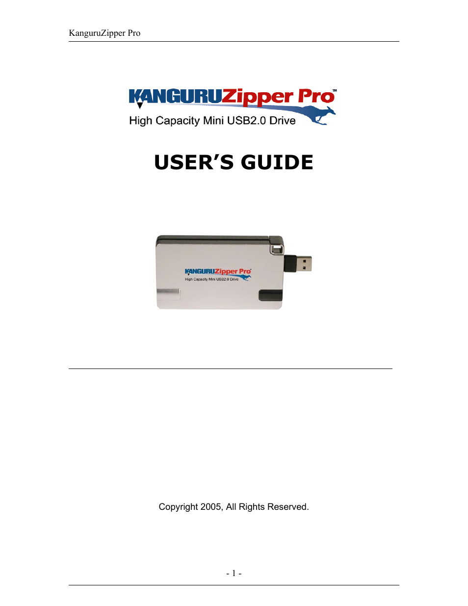 Kanguru Solutions Pro User Manual | 7 pages