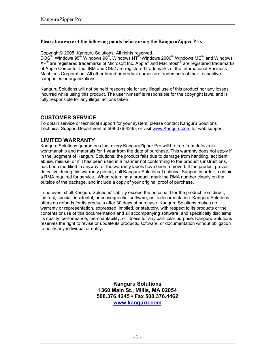 Kanguru Solutions Pro User Manual | Page 2 / 7