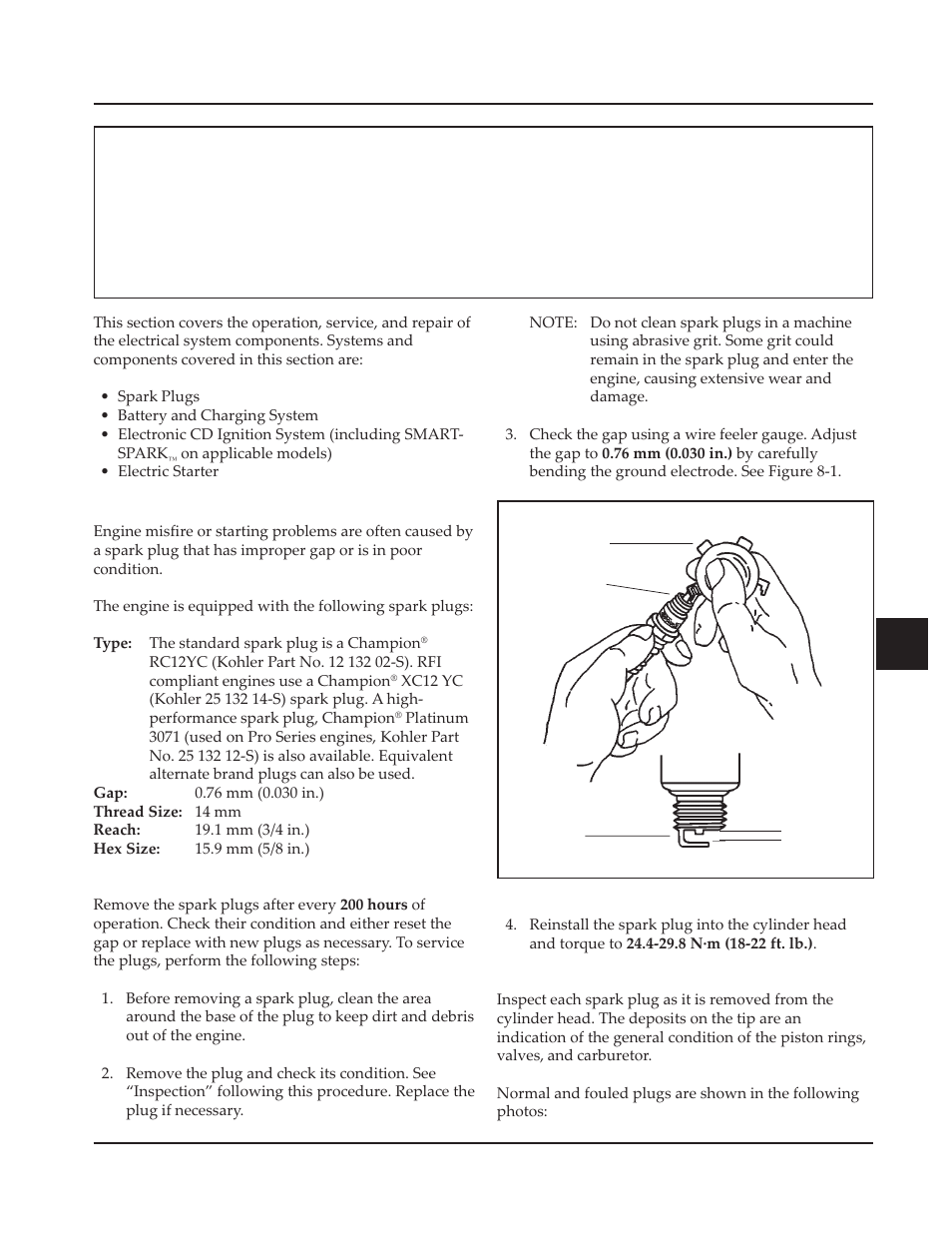 Section 8 electrical system and components | Kohler Command CV730 User Manual | Page 117 / 217