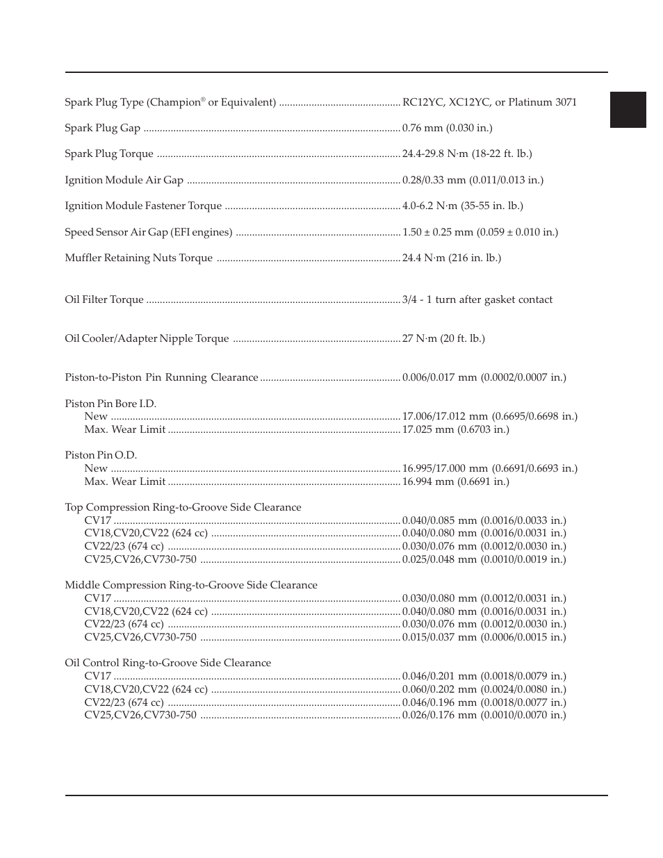 Kohler Command CV730 User Manual | Page 15 / 217