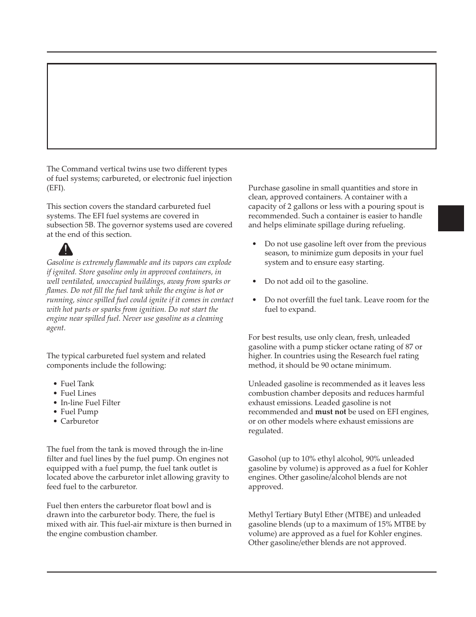 Section 5 fuel system and governor | Kohler Command CV730 User Manual | Page 35 / 217