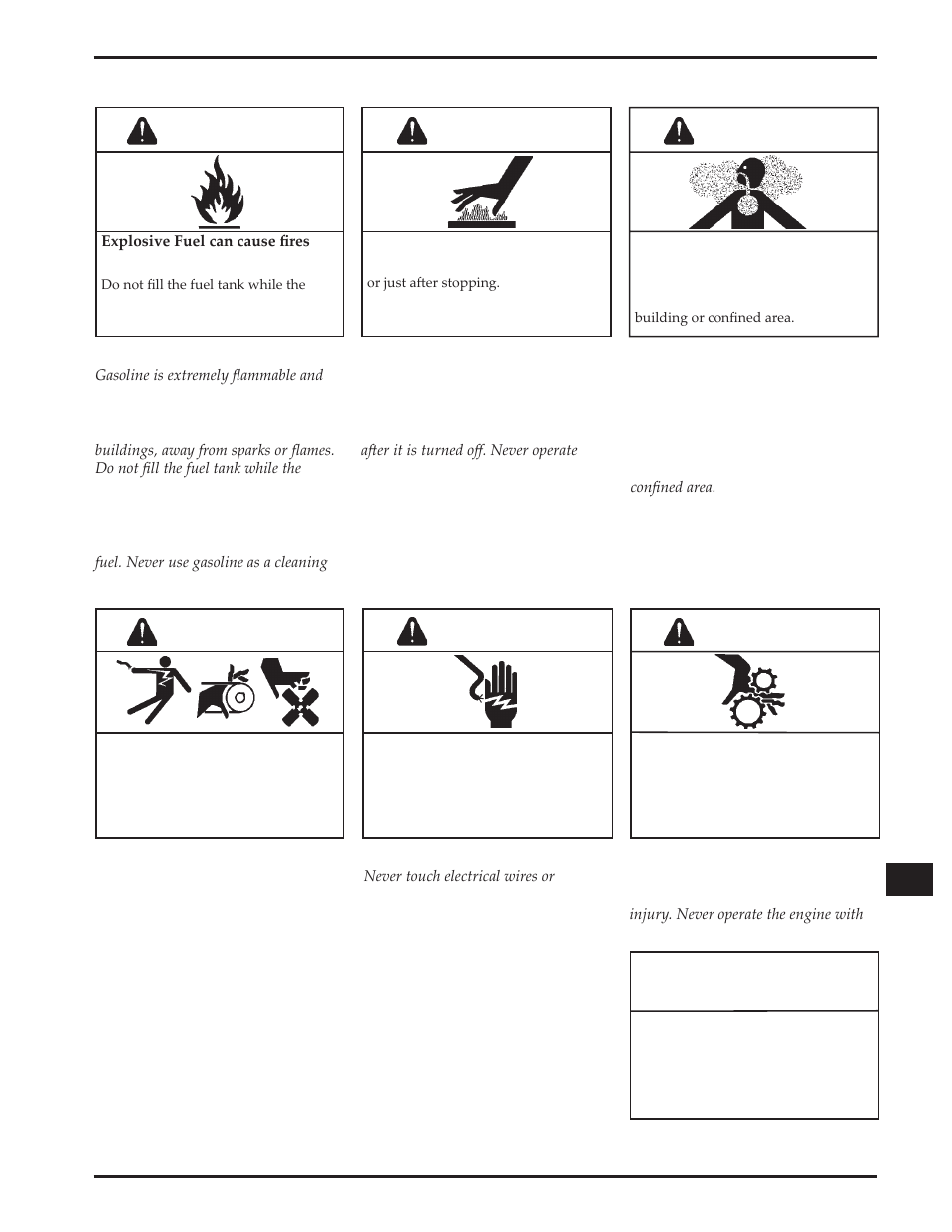 Warning, Caution warning | Kohler Courage XTR-6 User Manual | Page 3 / 19