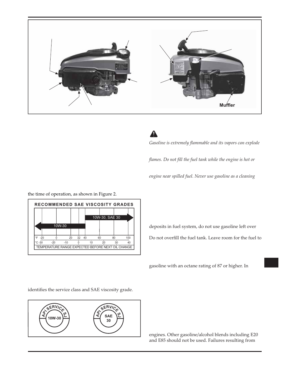 Oil recommendations, Fuel recommendations, Oil type | General fuel recommendations, Fuel type | Kohler Courage XTR-6 User Manual | Page 5 / 19