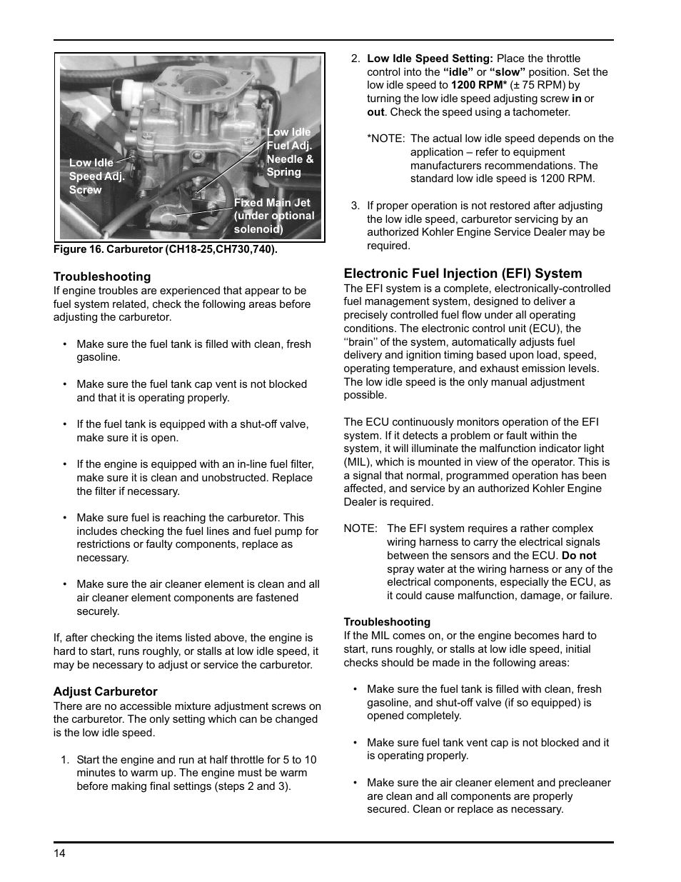 Kohler CH18-26 User Manual | Page 14 / 19