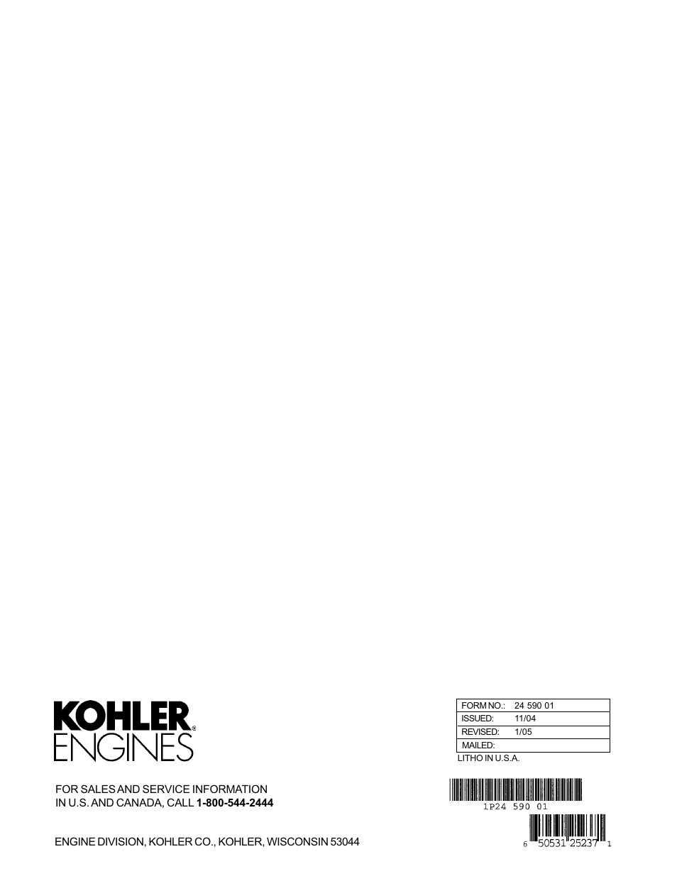 Kohler CH18-26 User Manual | Page 19 / 19