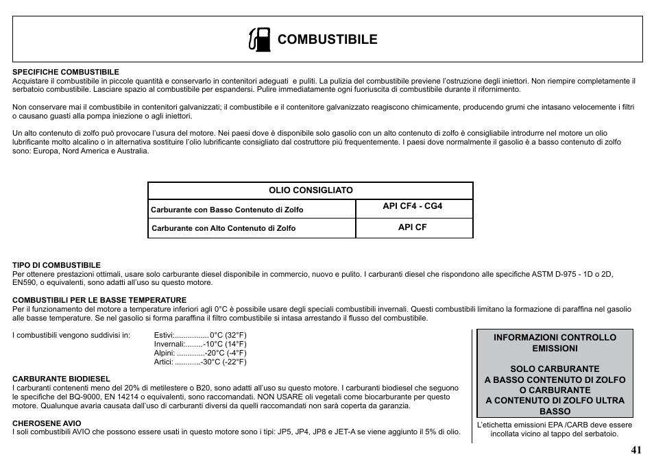 Combustibile | Kohler KD477-2 User Manual | Page 41 / 120