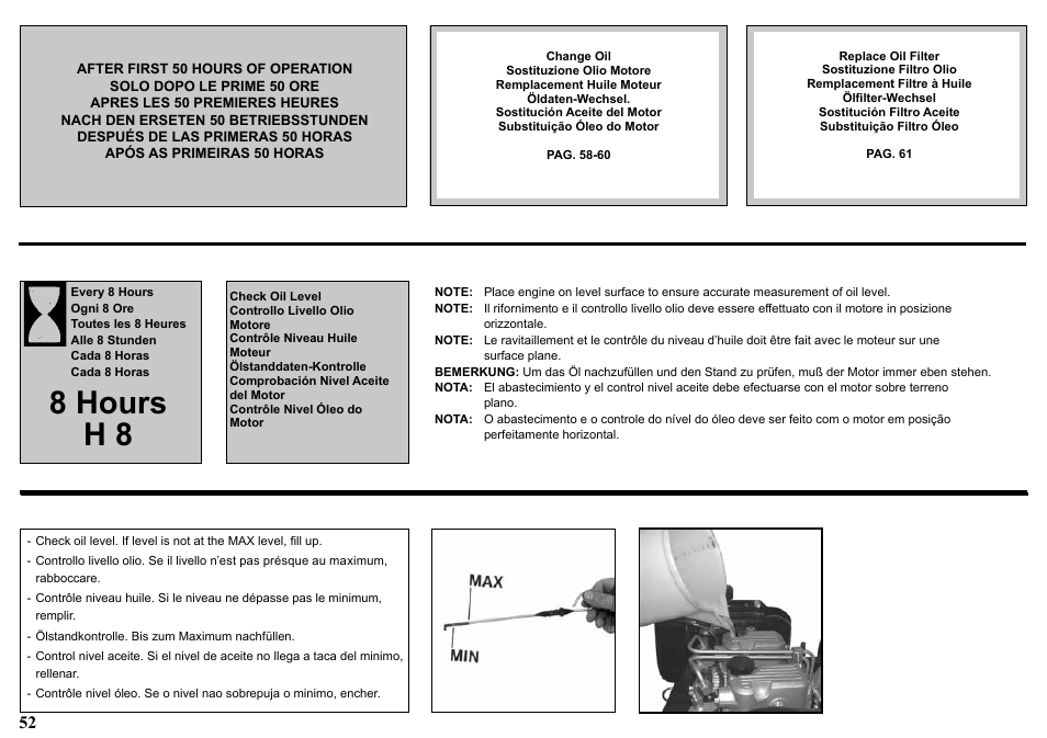 8 hours h 8 | Kohler KD477-2 User Manual | Page 52 / 120