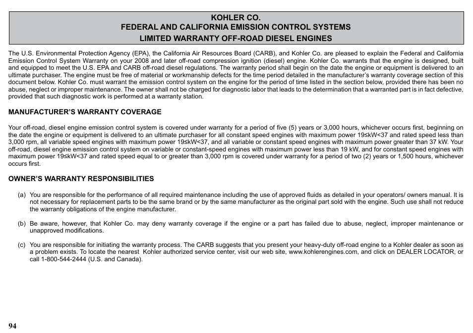 Kohler KD477-2 User Manual | Page 94 / 120