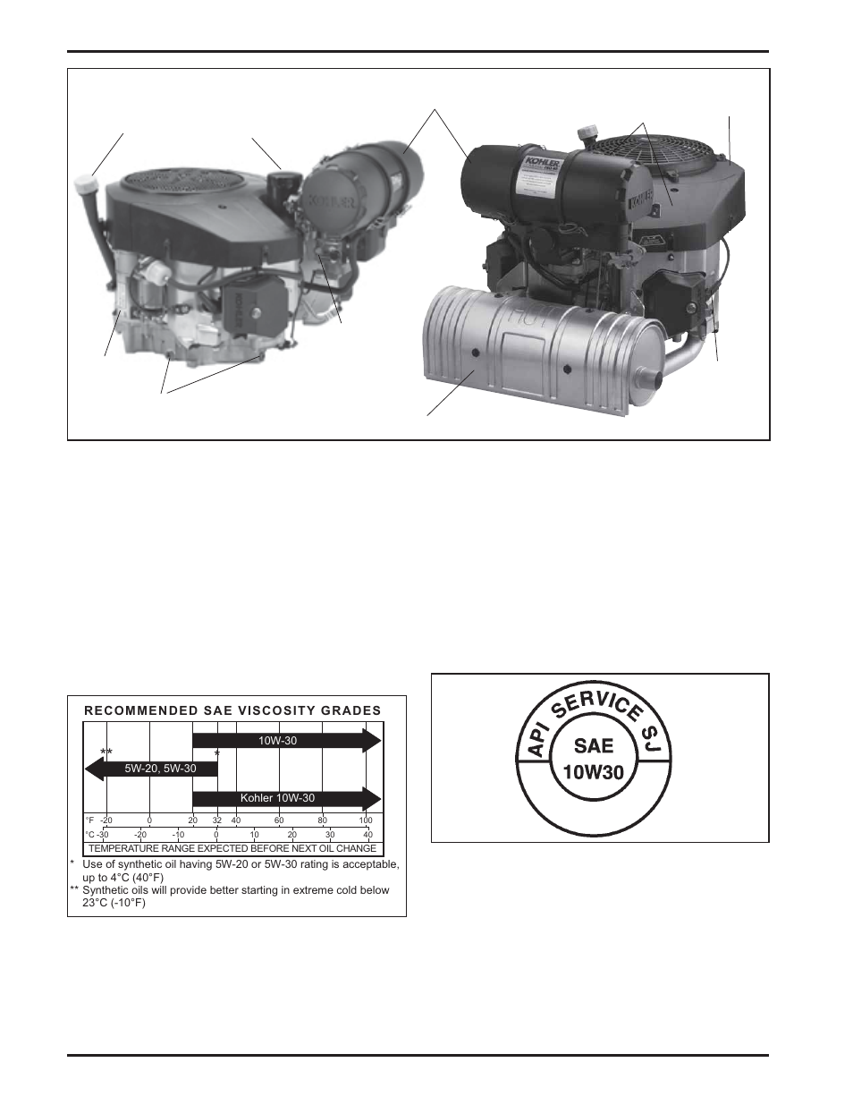 Oil recommendations | Kohler Command Pro CV960 User Manual | Page 4 / 20