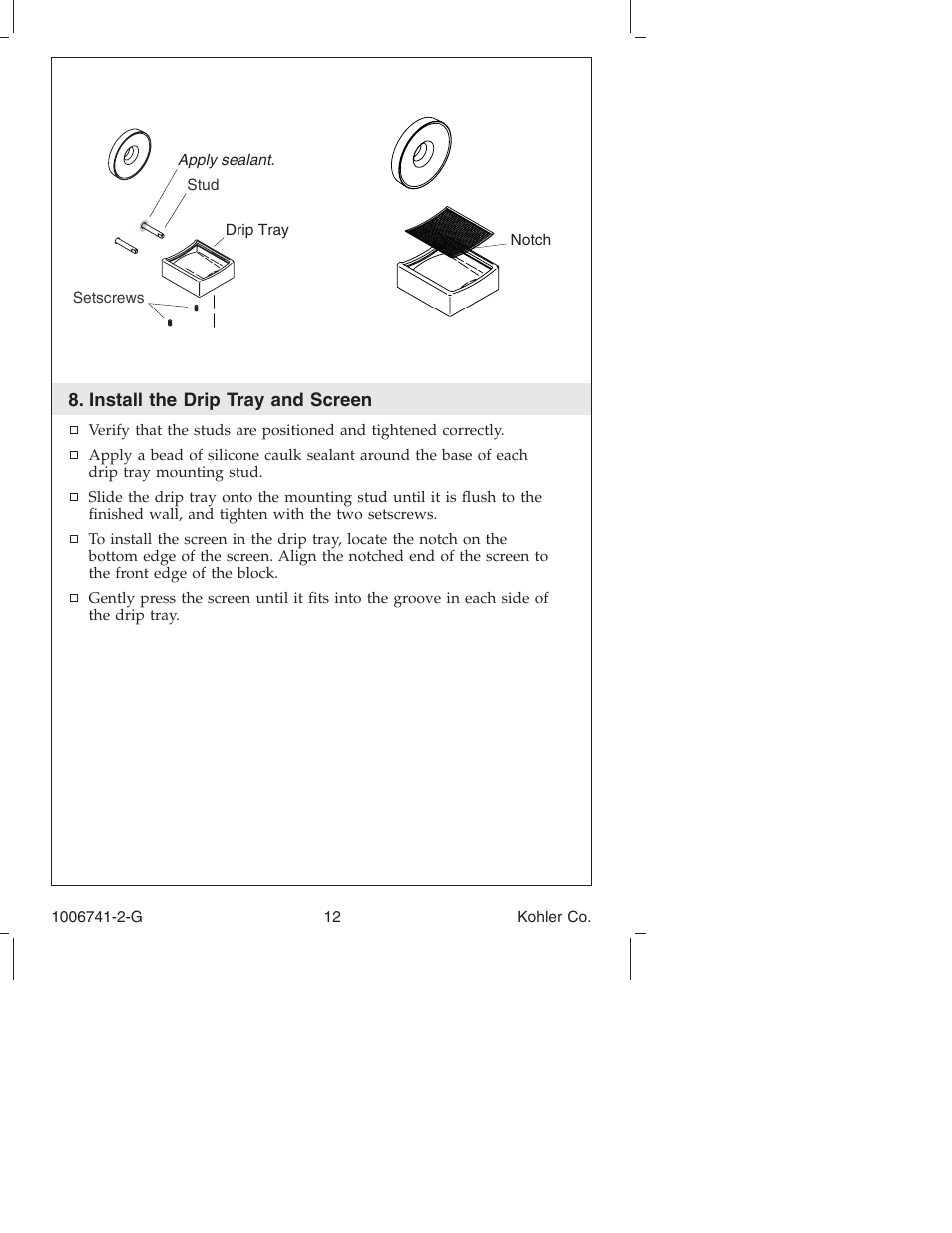 Kohler Wall/Ceiling Mount Faucet K-922/K-923 User Manual | Page 12 / 36