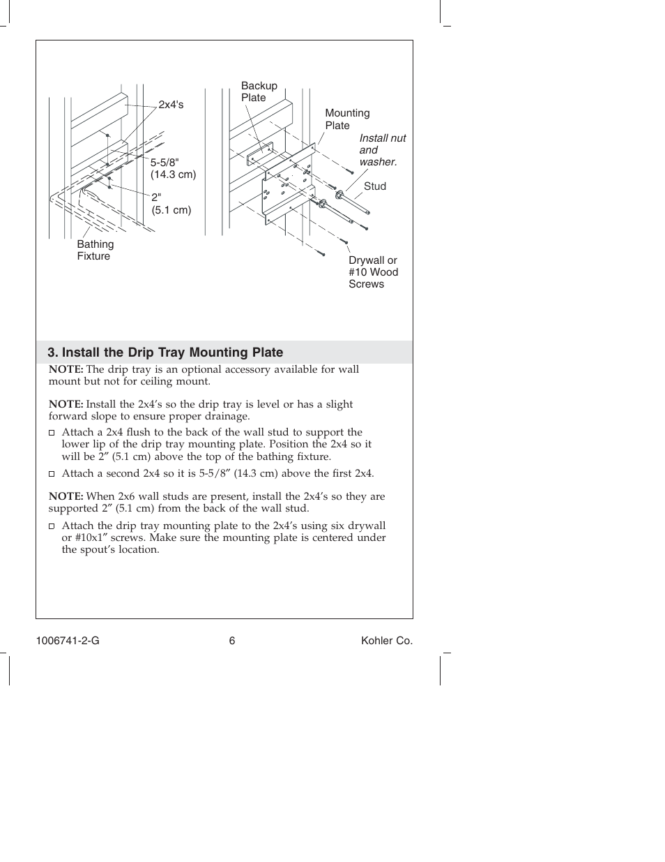 Kohler Wall/Ceiling Mount Faucet K-922/K-923 User Manual | Page 6 / 36