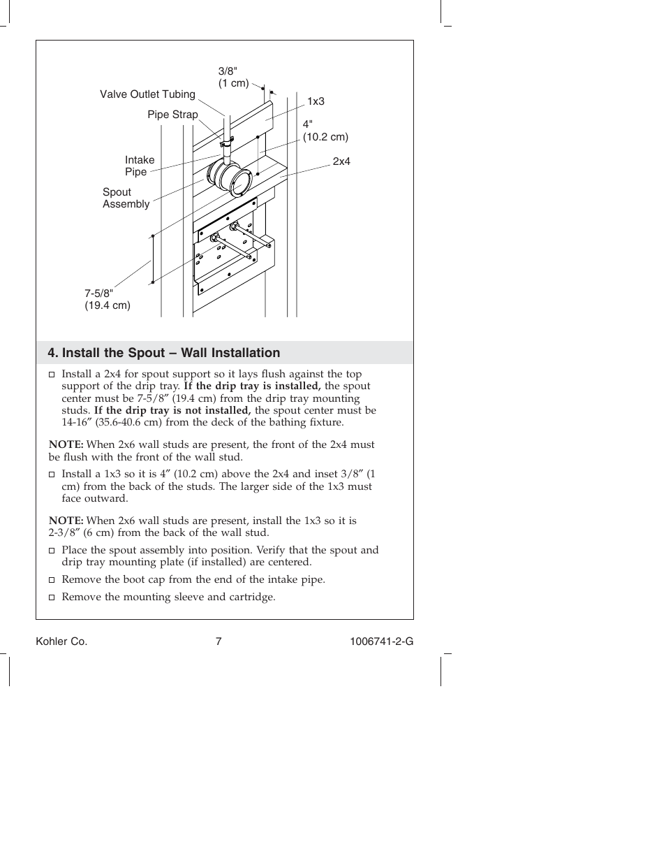 Kohler Wall/Ceiling Mount Faucet K-922/K-923 User Manual | Page 7 / 36