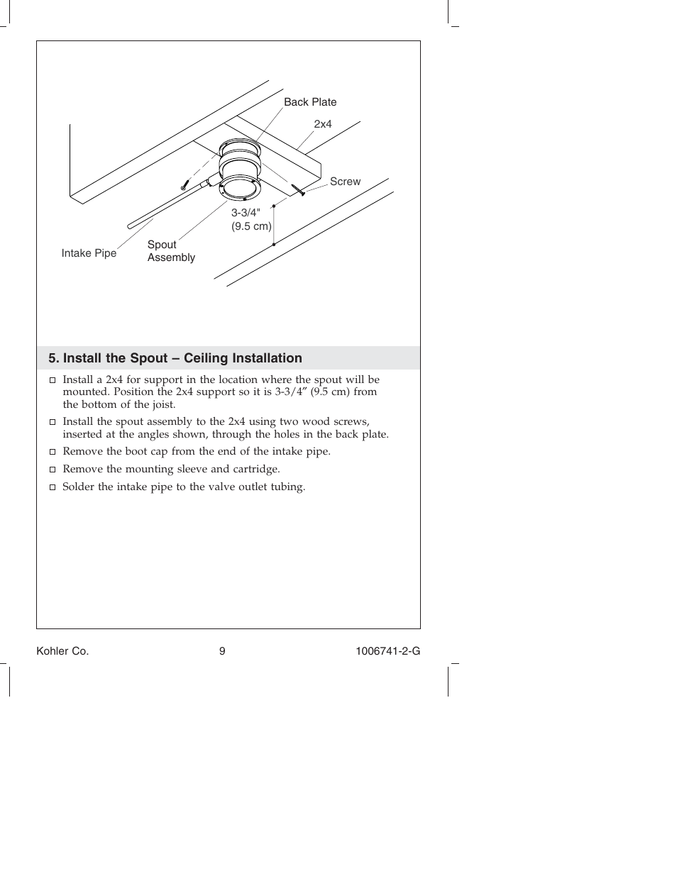 Kohler Wall/Ceiling Mount Faucet K-922/K-923 User Manual | Page 9 / 36