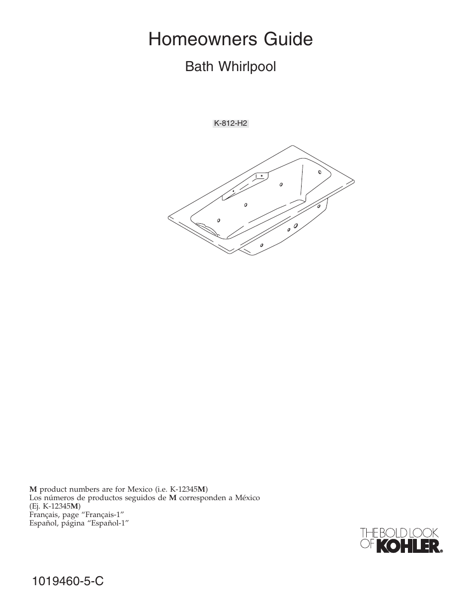 Kohler Bath Whirlpool K-812-H2 User Manual | 48 pages