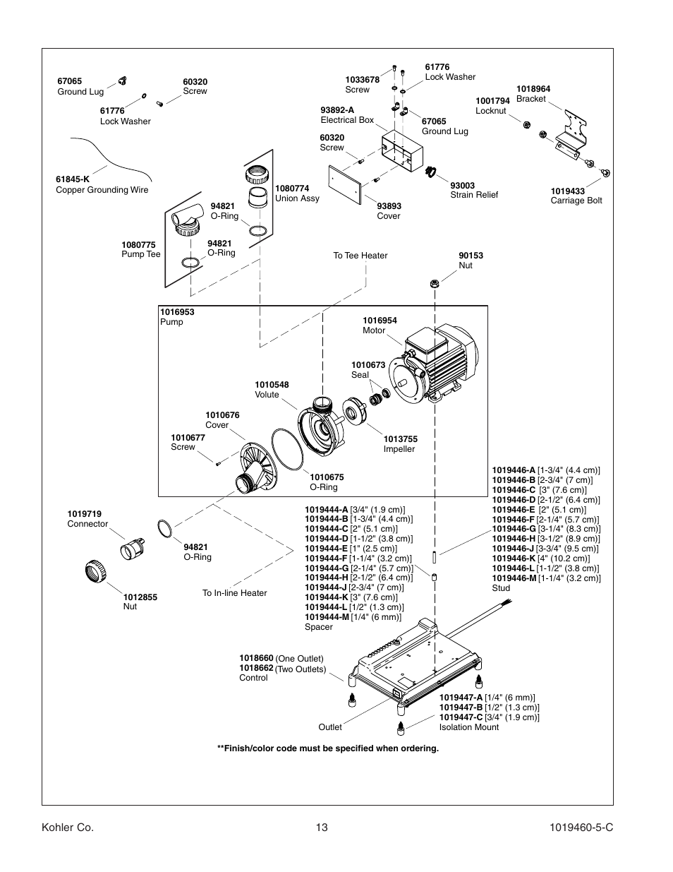 Kohler Bath Whirlpool K-812-H2 User Manual | Page 13 / 48