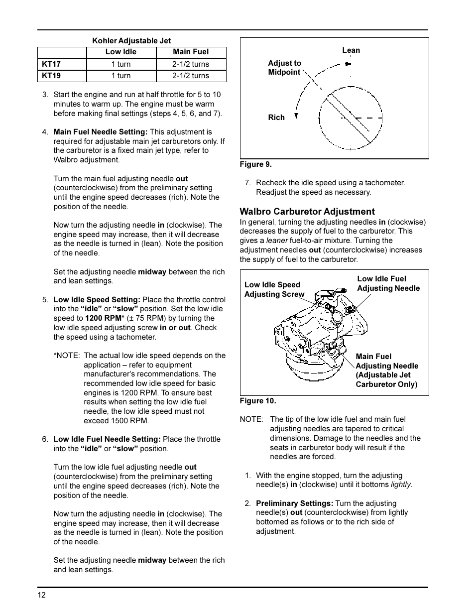 Kohler KT19 User Manual | Page 12 / 17