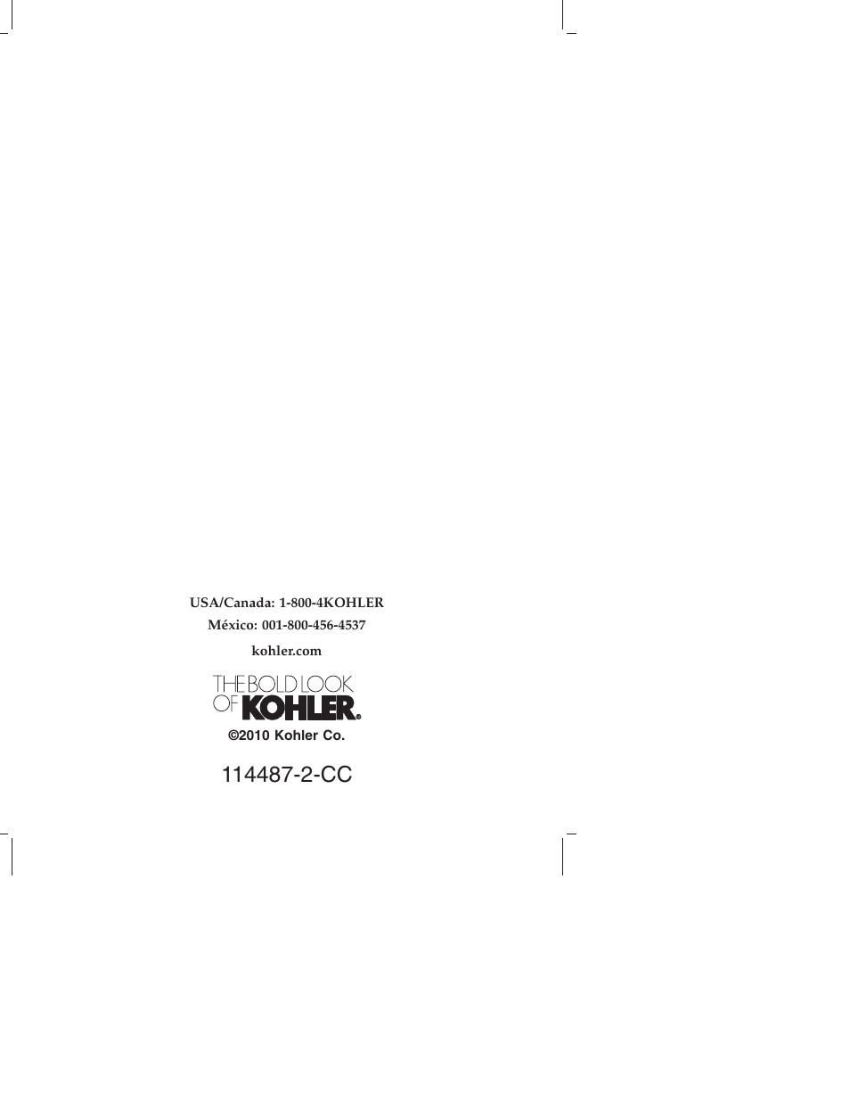 Kohler Single-Control Bath and Shower Trim KT6908 User Manual | Page 20 / 20