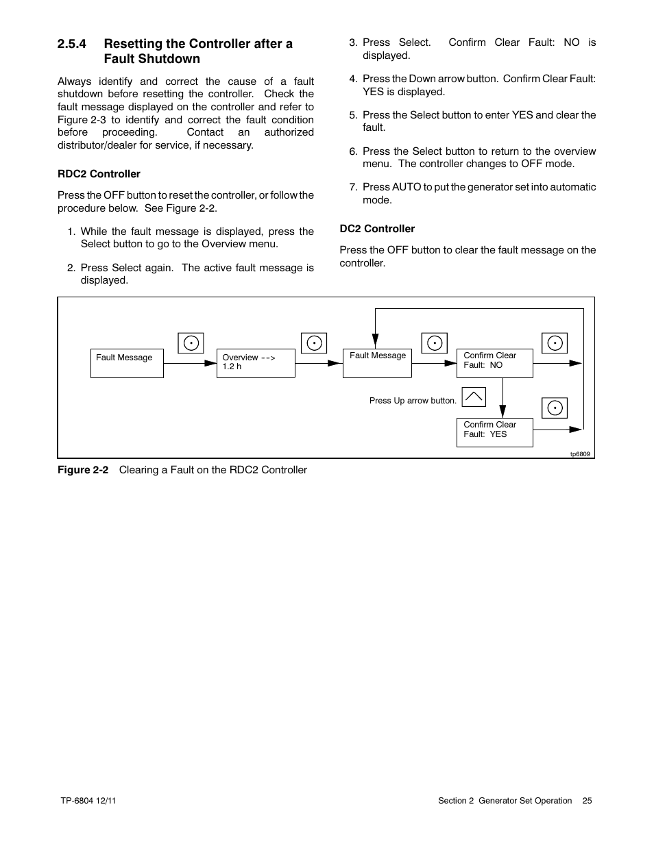 4 resetting the controller after a fault shutdown | Kohler Power Systems 14/20RESA User Manual | Page 25 / 72