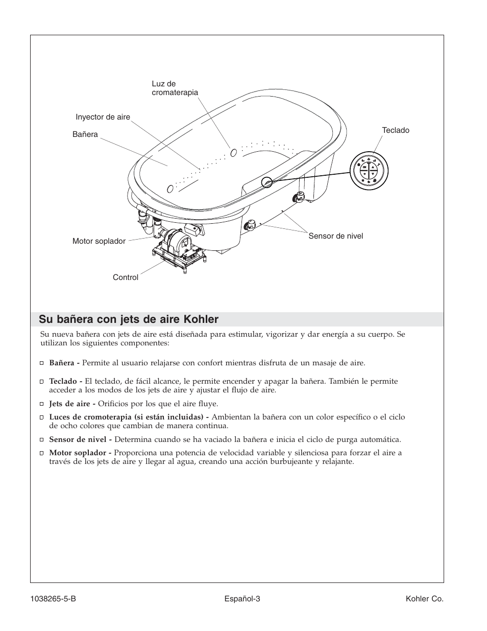 Su bañera con jets de aire kohler | Kohler Bath With Airjets K-1375 User Manual | Page 34 / 48