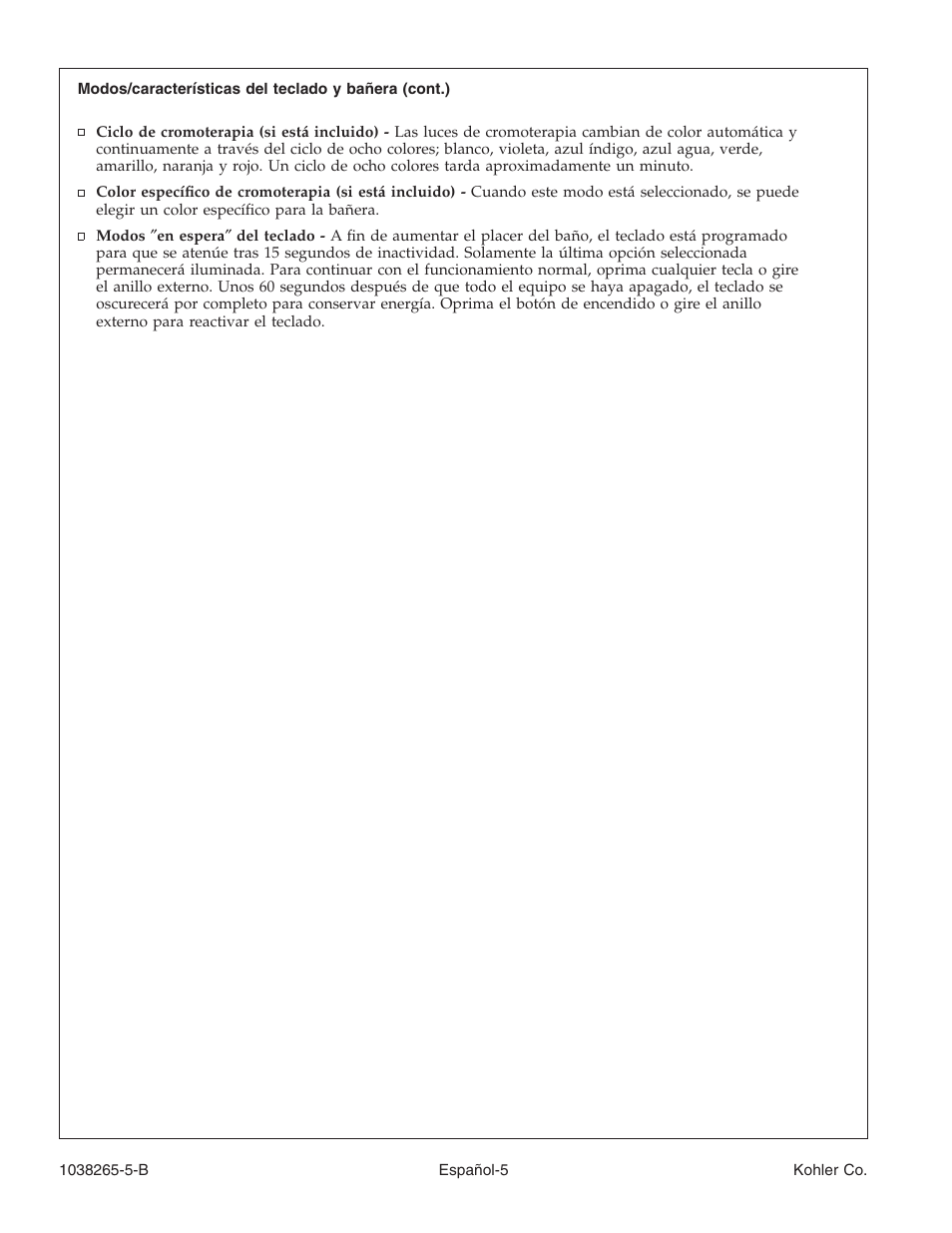 Kohler Bath With Airjets K-1375 User Manual | Page 36 / 48