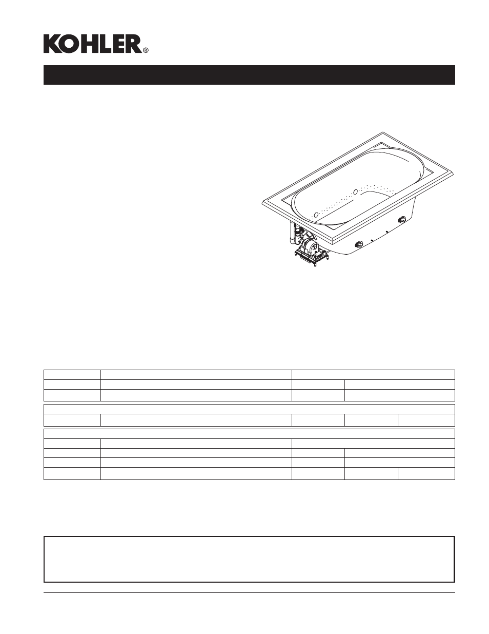 Kohler Memoirs 6' Bubble Massage K-1418-GCR User Manual | 2 pages