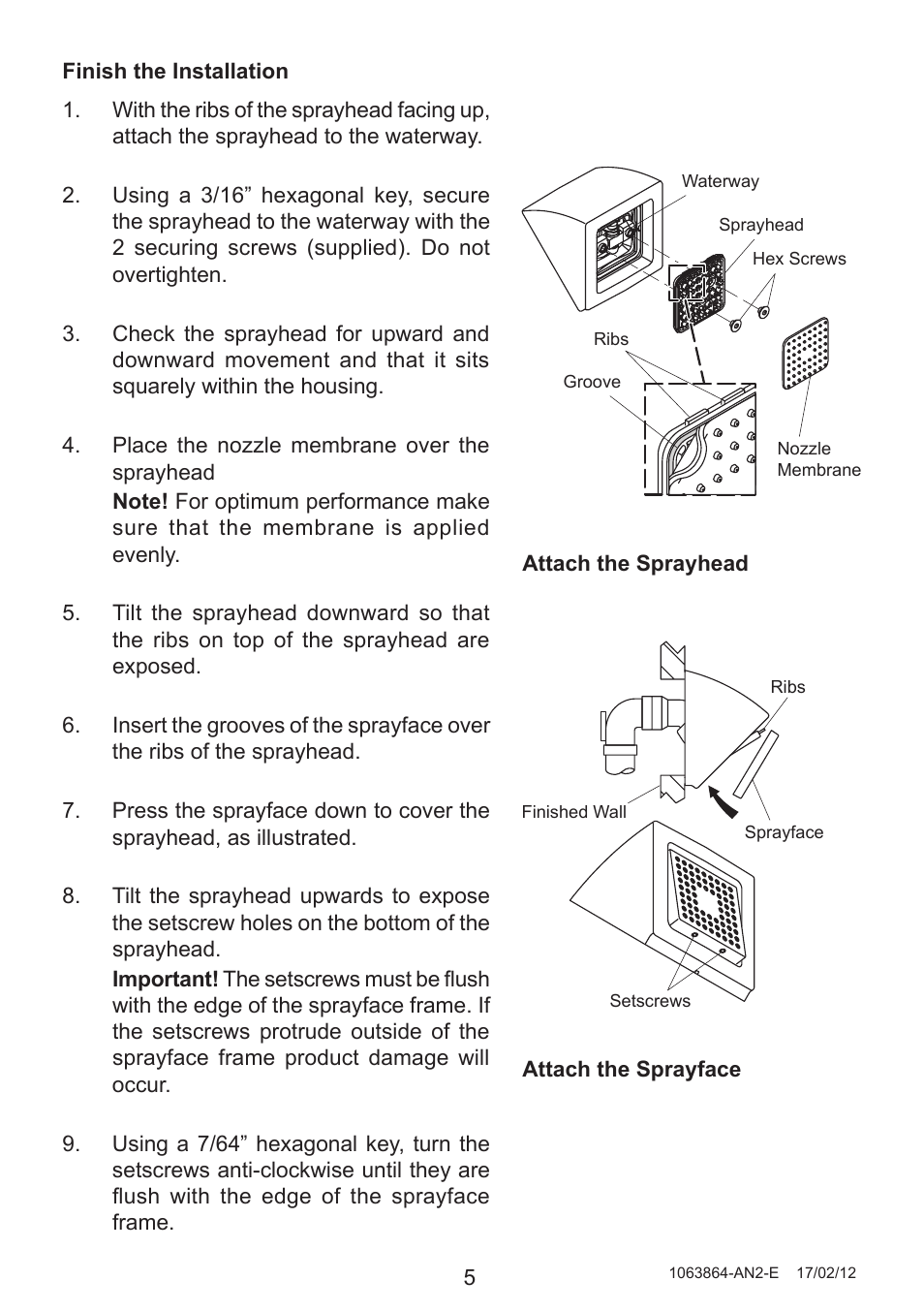 Kohler Waterlite showerhead 8023A User Manual | Page 5 / 7