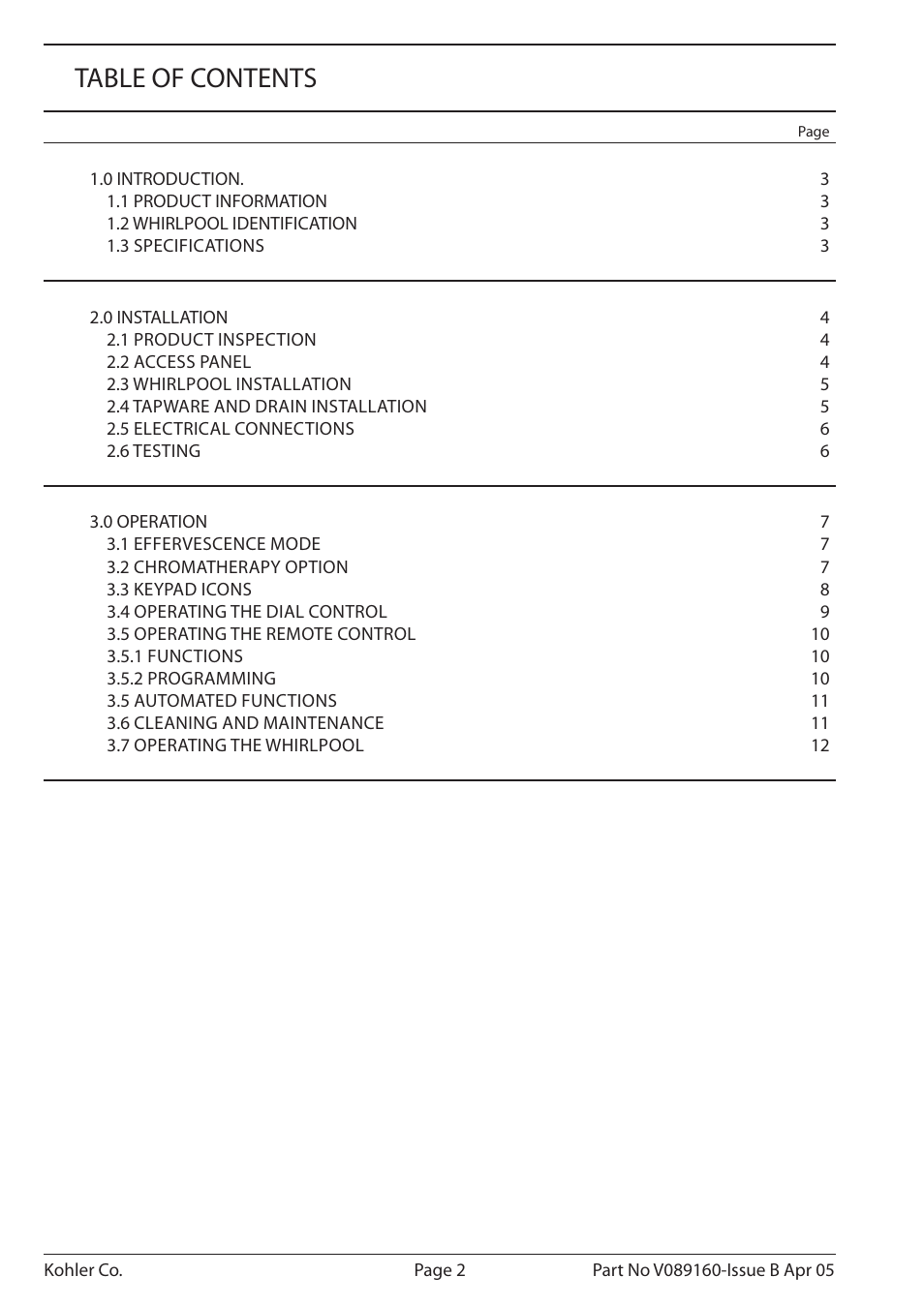 Kohler Purist/Purist with Mood Lighting K-1110-CT-0 User Manual | Page 2 / 16