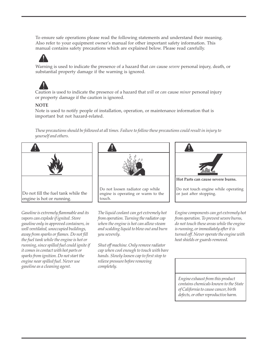 Warning | Kohler Aegis LH640 User Manual | Page 2 / 20